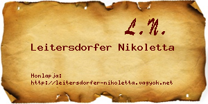 Leitersdorfer Nikoletta névjegykártya
